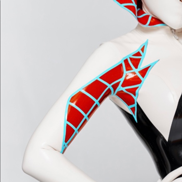 Latex catsuit cosplay spider Gwen ghost Gwen chlorinated Medium-XL - Picture 5 of 5
